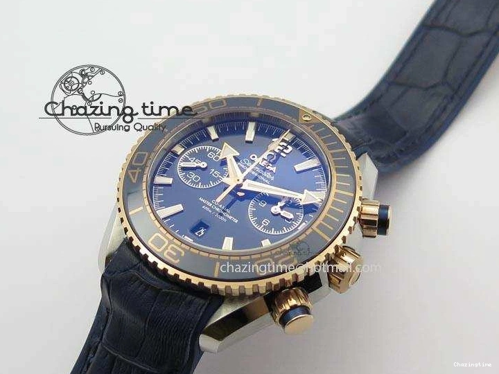 0513 GoodFit Seamaster Professional Chrono RG Blue Ceramic Blue Dial On Blue Gummy Strap A 8213